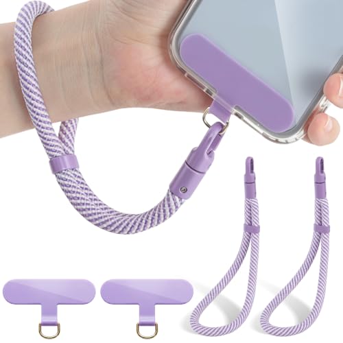 Image of VVAAGG Phone Lanyard, Phone Wrist Strap for Case, Hand Wrist Strap 2 Pack | Adjustable Cell Phone Lanyard, Self-Locking 2-Color Braided Phone Strap, Anti-Lost Wristlet Lanyard with Tether Tabs