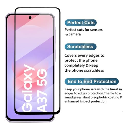 Image of HD Tempered Glass Screen Protector Compatible for Samsung Galaxy A37 5G, A57 5G with Edge to Edge coverage and Easy Installation kit