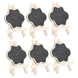 JEWEDECO スタンド付き小型板看板 木製 ミニ 板 サイン メモボード テーブルデコレーション用 キッチン カフェ パーティー 結婚式 などに適用 可食性チョーク別売