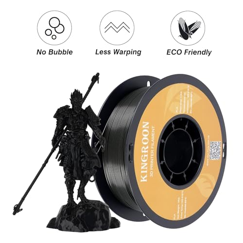 Image of Kingroon PLA 3D Printer Filament,10 Rolls, Dimensional Accuracy + /- 0.02 mm, 10kg Spool(22lbs), 1.75 mm,5Black+5White