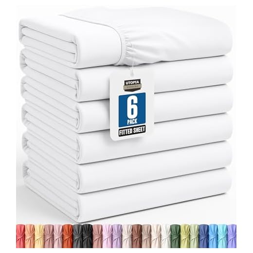 Utopia Bedding Twin Fitted Sheets - Bulk Pack of 6 Bottom Sheets - Soft Brushed Microfiber - Deep Pockets - Shrinkage & Fade Resistant - Easy Care (White)