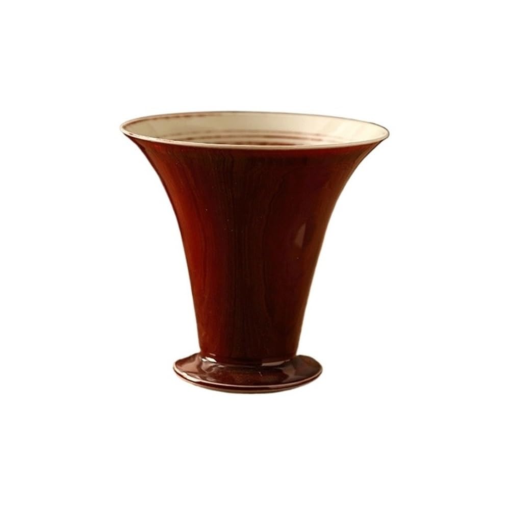 XBGfdySD Dia19 cm Ceramic Planter Red Plant Containers with Drainage Hole Indoor Outdoor Desktop Balcony Plant Pot