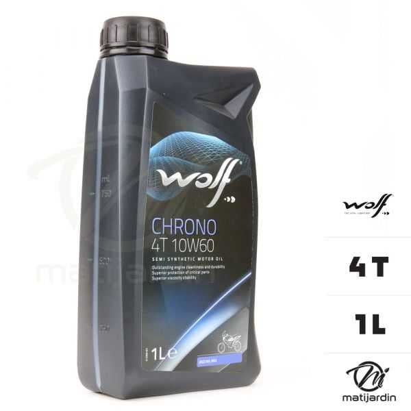Matijardin - Huile moteur Wolf Chrono 4 Temps pour 2 roues. 10W60. 1 litre