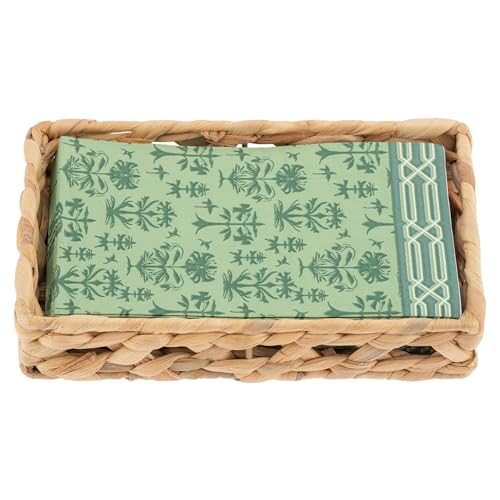 Karma, Woven Napkin Holder with Paper Napkin Set, Thistle