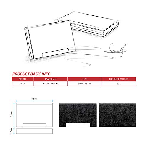 Padike 009 Business Card Holder/ Case Professional Pu Leather & Stainless Steel Multi Wallet Credit Card Id Case/Holder thumb #2