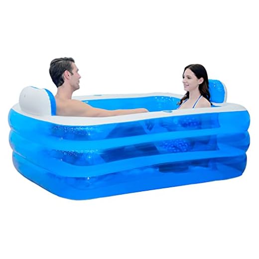 XL Blue Color Inflatable Bathtub Plastic Portable Foldable Bathtub Soaking Bathtub Home SPA Bath, 160x120x60cm