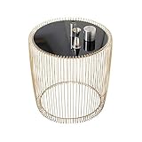Design: Runder Seitenende-Akzent Kaffee-Beistelltisch, schlanker Stil, Metallic-Gold-Finish bringt ein Gefühl von Eleganz und betont perfekt jede Farbe im Raum.