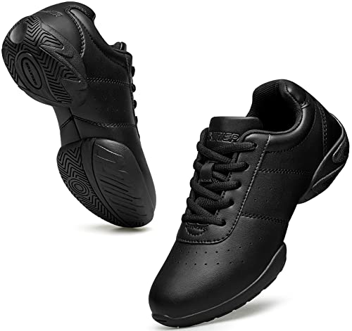 BAXINIER Girls White Cheerleading Dance Shoes Athletic Training Tennis Breathable Youth Competition Cheer Sneakers3