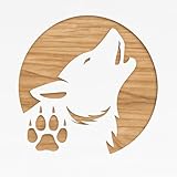 Wolf and Paw Print Reusable Plastic Stencil 5.5 x 5.5 Inch DIY Airbrush Painting Drawing Sign Making Template
