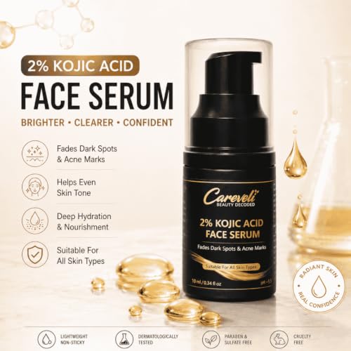 Image of 2% Kojic Acid Face Serum with 2% Alpha Arbutin, 4% Niacinamide, 2% Tranexamic Acid, 1% Licorice Extract, <1% Hyaluronic Acid & 0.5% Madecassoside | Face Serum for Dark Spots Appearance, Acne Marks, Pigmentation, Uneven Skin Tone & Glow | Lightweight & Non-Sticky (10 ml)