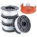 Produktbild 4x Spulen & Spulendeckel Für Black Decker Rasentrimmer Trimmer Fadenspule Kits