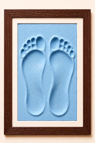 Image of Adult, Couple, Blessings Clay Handprint & Footprint Kit with XL Box Frame (37cm x 28cm x 2.5cm) & Impression Clay (750 GMS)