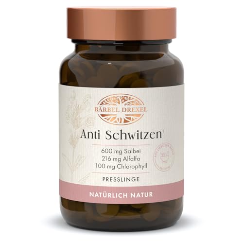Anti Schwitzen Tabletten Gegen Schwitzen Anti Geruch Salbei Hochdosiert mit Alfalfa & Chlorophyll (90 Stk) sweat off antitranspirant Anti Schweiß Naturheilkunde BÄRBEL DREXEL
