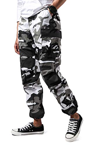 Backbone Mens Casual Street Fashion Camo Cargo Pants Army Combat Military Bdu Pants Work Hunt Pants (City Camo,Size 32) #TOP3