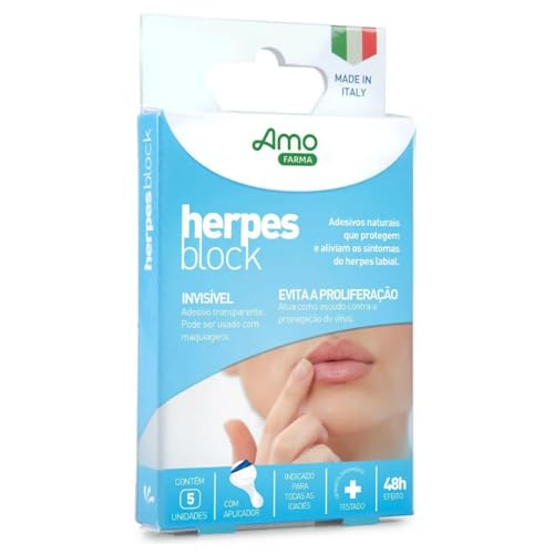 Adesivo Herpes Block Labial Proteção Natural Dermatológico Amo Farma