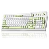 Clavier de connectivité triple mode : le clavier sans fil AULA F3099 peut facilement passer en mode sans fil 2,4 G en appuyant sur Fn et ~, connecter jusqu'à trois appareils via le mode BT en appuyant sur Fn et 1/2/3, et passer en mode filaire en appuyant sur Fn et 4. Ce clavier crémeux avec pavé numérique peut enregistrer jusqu'à cinq appareils différents, adapté pour les PC, ordinateurs portables, etc. Que ce soit pour le travail de bureau, les jeux ou les appareils mobiles, ce clavier AULA est votre compagnon idéal