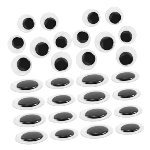 VILLCASE 200pcs Plastic Stick-on Googly Eyes Large Wiggle Eyes Eyelashes Safe Easy to Apply for Boys and Girls' Crafts Decorations