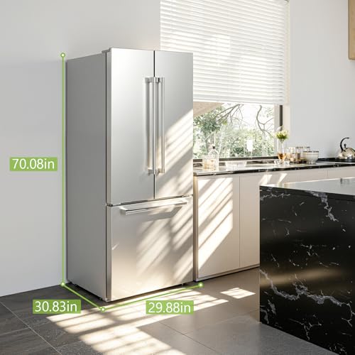 Image of Electactic 17.5 Cu.Ft Compact Refrigerator with Ice maker, Powerful Cooling, Quiet Operation, LED Light, Door Alarm, Suitable for Home, Dorm and Office,Stainless Steel