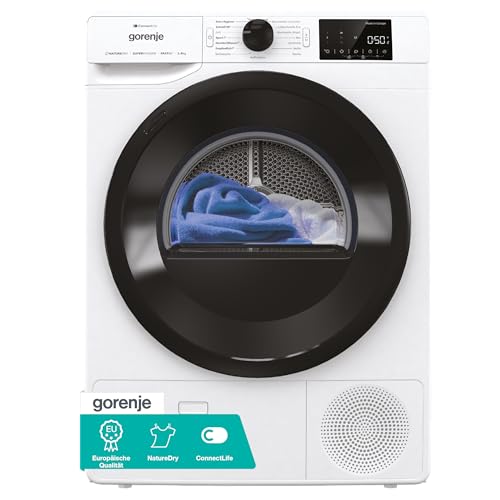 Gorenje DPNE92/GN Trockner/Kondensation mit Wärmepumpe / 9kg / 16 Programme/WIFI/Made in Europe/WaveActive Trommel/TwinAir/Feuchtesensor/Naturedry/LED Display/EEK: D