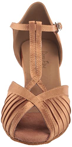 Very Fine Womens Dance Shoe Gabriella Ballroom Latin Salsa Tango Waltz Rhythm Swing Cha Cha Brown Satin 2.5" Heel Us 8 M #TOP1