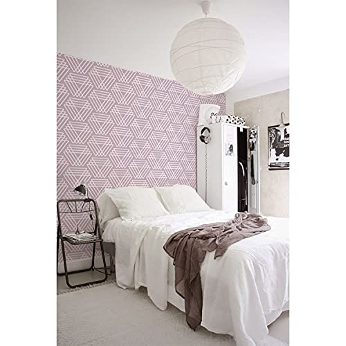 Papier peint intissé triangles pâles pour masquer un mur abîmé - 2
