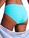 CRZ YOGA Mid Waisted Bikini Bottoms for Women - Full Coverage Bathing Suit Swimsuit Basic Swim Briefs Turquoise Large