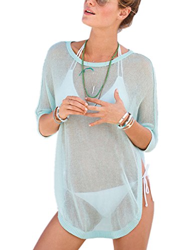 Kamaco Modern Chic Fashion Beach Swimsuit Coverup Poncho Style Top with Sleeves