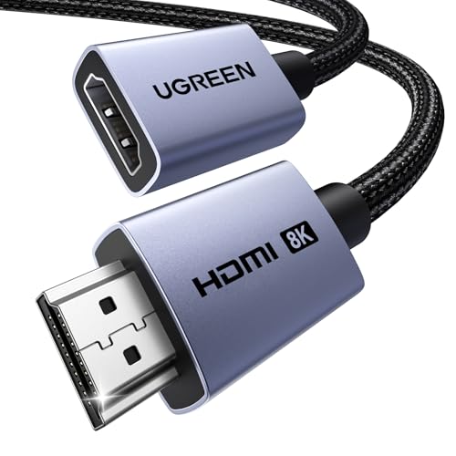 UGREEN 8K@60Hz 3.3FT HDMI Extender HDMI 2.1 Extension Cable Male to Female Adapter Cord 4K@240Hz High-Speed 48Gbps, Compatible with Switch 2/Xbox Series X/Roku Stick/Blu-ray Laptop PC TV