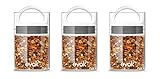 Best PREMIUM Airtight Storage Container for Coffee Beans, Tea and Dry Goods - EVAK - Innovation that Works by Prepara, Glass and Stainless, White Gloss Handle, Mini: Set of 3