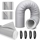 Funda de Aislamiento Portátil Para Manguera de Aire Acondicionado, Cubierta de Manguera de Aire Acondicionado con 3 correas, Se Adapta a Mangueras de Escape de 5 y 5.9 Pulgadas de Diámetro