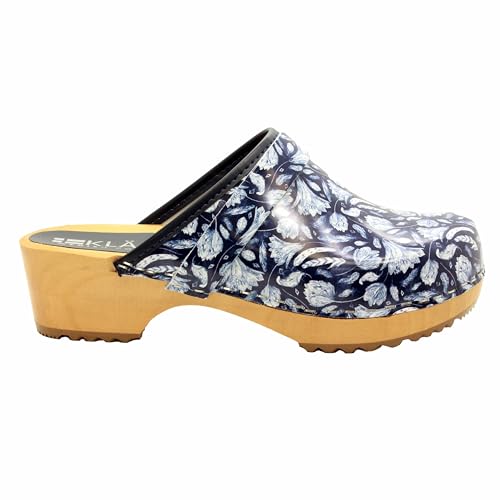 Image of Bjork Maja Wood Open Back Leather Clogs