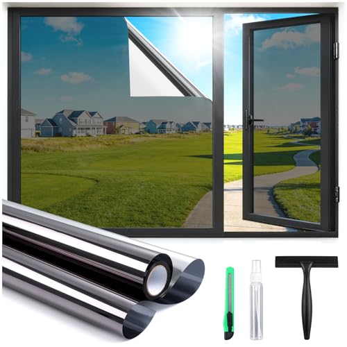 Haton One Way Window Privacy Film, Window Tint for Home with Tools, Static Cling Removable, UV Sun...