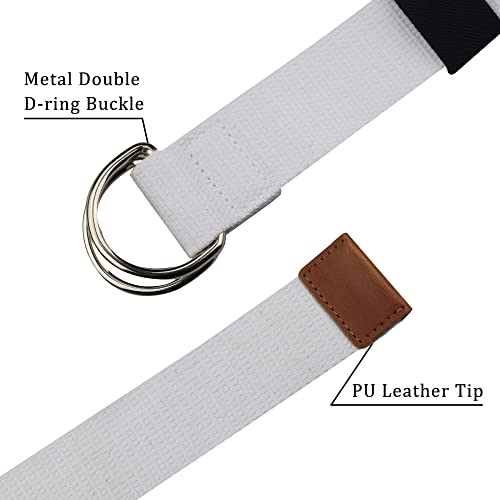 Image of Web Fabric Canvas Belt for Men Women with Double D Ring Buckle 1.5in Wide
