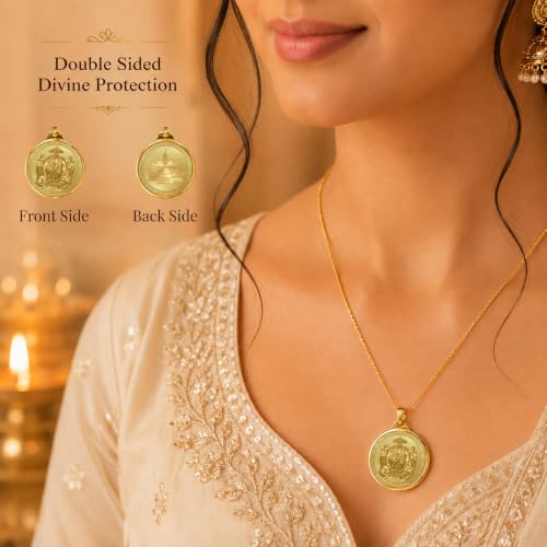 Image of DIVINITI 24K Gold Plated Double-Sided Religious Pendant with Premium Gift Box, Spiritual Locket for Men & Women, Devotional Jewellery for Gifting & Everyday Wear