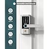 Smart Lock Keyless Entry Door Locks - HEANTLE Fingerprint Bluetooth Electronic Lever Touchscreen Keypad Deadbolt Alternative Digital Handle for Front Door Auto Lock Works with Alexa Google Home Silver - Image 3