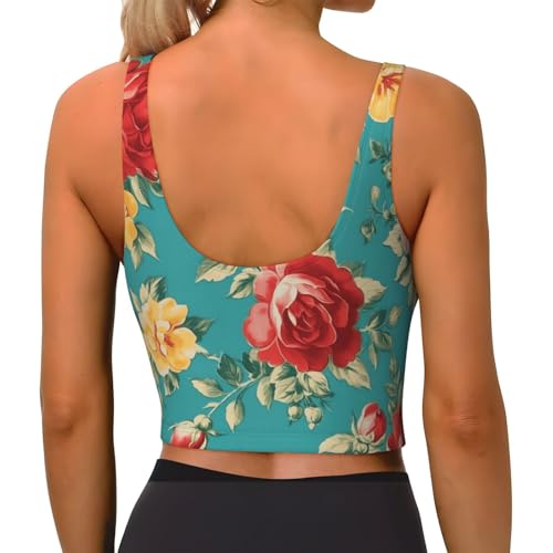 Camiseta deportiva sin mangas Mexpekil ligera y transpirable con estampado floral de verano 4