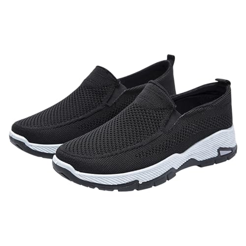 Women's Breathable Knitted Mesh Slip-On Loafer Low Top Outdoor Sport Tennis Shoes Lightweight Orthopedic Non-Slip Soft Sole Sneakers