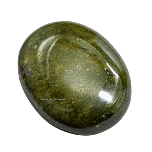 Image of Amazing Gemstone Vesuvianite Crystals and Healing Stones - Large Palm Stone Crystals Piedra - Crystal for Good Luck, Balanced Positive Energy, Meditation - Unique Stocking Stuffers, Gifts for Women
