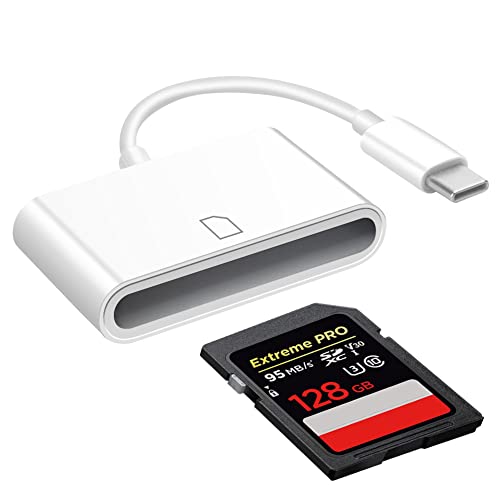 Lecteur de Carte SD, Seminer Adaptateur de Lecteur de Caméra USB C vers Carte SD avec Fonction Type-C et OTG Compatible avec Samsung S20/S10/Note, 2018Pad Pro, Google Pixel, MacBook, blanche