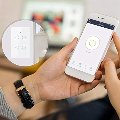 Davitu Remote Controls - Us Wifi Smart Switch 4 Gang Smart Wall Press Light Switch Compatible with Alexa Google Home Mini Ifttt Smart Life Tuya App(Black) - (Color: Black)