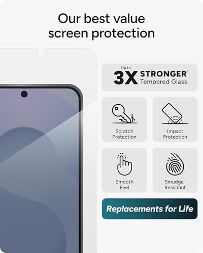 Image of ZAGG Glass+ Samsung Galaxy S25 FE Screen Protector - Extreme Impact & Shatter Protection, Scratch-Resistant, Smudge-Resistant, Fingerprint Scanner Compatible, InvisibleShield, Easy Installation