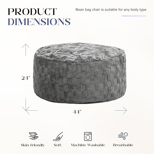 Image of Hobestluk Adults Bean Bag Chair 4FT Big BeanBag Chair Extra Large Oversized