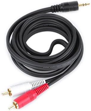 Conwork 2-Pack Gold Plated 3.5mm to RCA Auxiliary Extension Cable Cord for Audio Video AUX Port - 8 feet