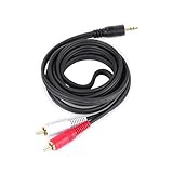 Conwork 2-Pack Gold Plated 3.5mm to RCA Auxiliary Extension Cable Cord for Audio Video AUX Port - 8