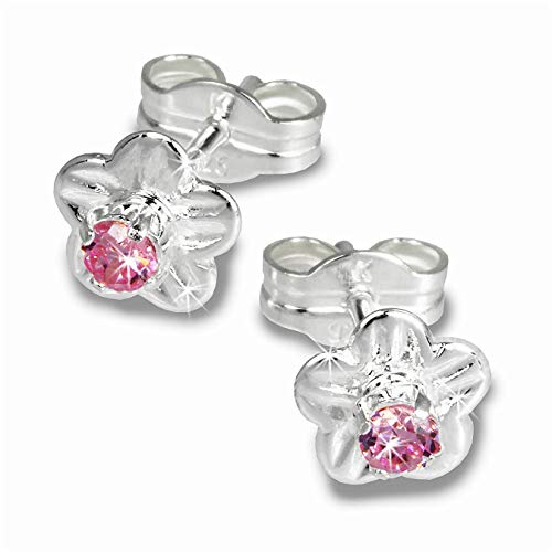 Preisvergleich Produktbild SilberDream Damen-Ohrringe Blume Zirkonia rosa 925er Sterling Silber SDO543A