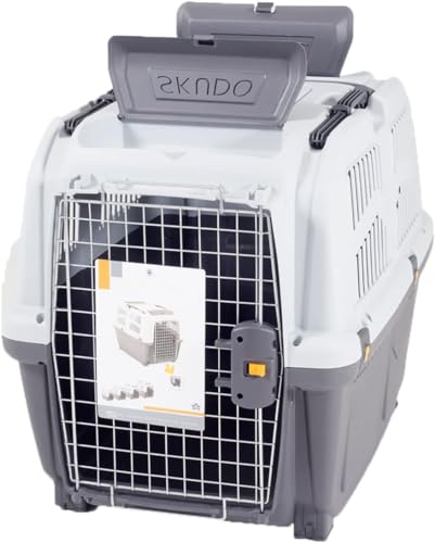 Transportbox für Hund oder Katze Skudo Iata, für den Transport im Auto zugelassen 7 grau
