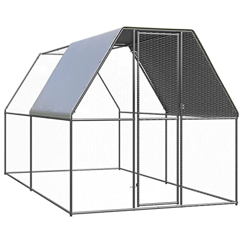 vidaXL Outdoor Hühnerkäfig 2x4x2m Verzinkter Stahl Hühnerstall Freilaufgehege