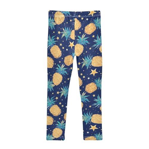 Wusikd Pineapples Girls' Leggings Toddler Doodles Stars Kids Yoga Pants Dance Active Tights 4T2