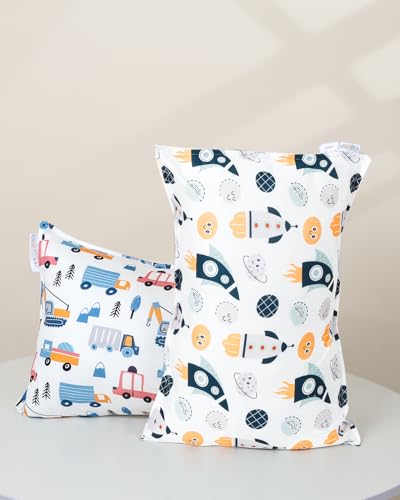 Image of ALVABABY Toddler Pillowcases Stretchy Soft Kids Pillow Cover 2 Pack Fit 13 inchx 18 inch or 12 inchx16 inch Envelope for Girl Boy Travel