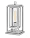 Hinkley Republic Collection One Light 12V 3.50W LED Low Voltage Outdoor Medium Pier Mount Lantern, Satin Nickel